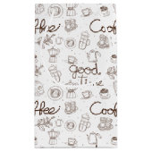 かわいいコーヒーパターン個人/ビジネスホワイト スモールペーパーバッグ (裏面)