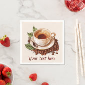 かわいいコーヒーパーティー追加メッセージ スタンダードカクテルナプキン (インサイチュ)