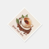 かわいいコーヒーパーティー追加メッセージ スタンダードカクテルナプキン (角)