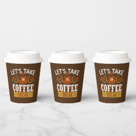 かわいいコーヒーブレイクワードアートバーパーティー 紙コップ