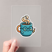 かわいいコーヒーマグのグラスシール アクリル招待状 (インサイチュ (ポータブル))