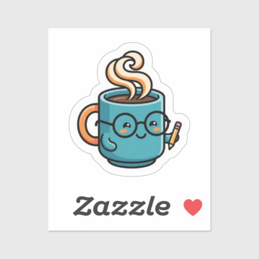 かわいいコーヒーマグのグラスシール シール (シート)