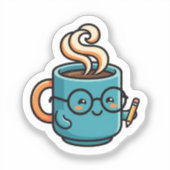 かわいいコーヒーマグのグラスシール シール (正面)