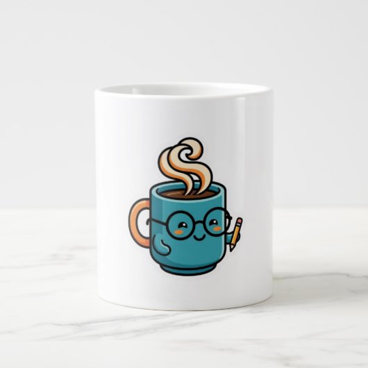 かわいいコーヒーマグのグラスシール ジャンボコーヒーマグカップ (正面)