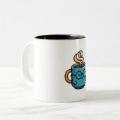 かわいいコーヒーマグのグラスシール ツートーンマグカップ (正面左)