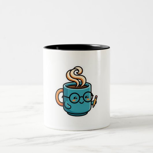 かわいいコーヒーマグのグラスシール ツートーンマグカップ (中央)