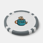 かわいいコーヒーマグのグラスシール ポーカーチップ (シングル)