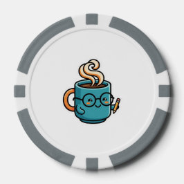 かわいいコーヒーマグのグラスシール ポーカーチップ