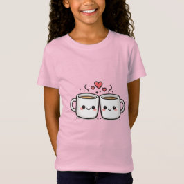 かわいいコーヒーマグの友達キッズTシャツ Tシャツ