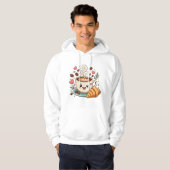 かわいいコーヒーマグの顔Tシャツ | カワイイ コーヒー パーカ (正面フル)