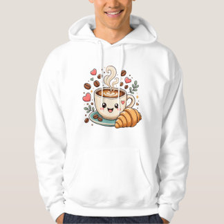 かわいいコーヒーマグの顔Tシャツ | カワイイ コーヒー パーカ