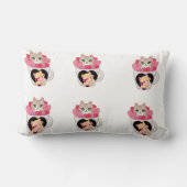 かわいいコーヒーマグカップ猫の枕 ランバークッション (裏面)