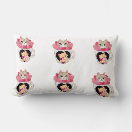 かわいいコーヒーマグカップ猫の枕 ランバークッション