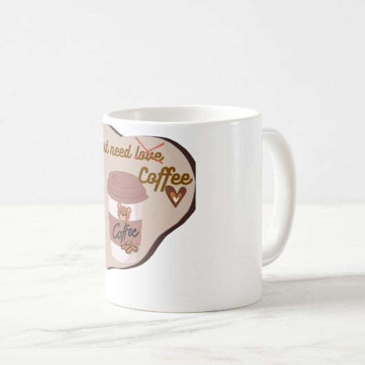 かわいいコーヒーラバーベアーカップ – おもしろい引用文デザイン コーヒーマグカップ (正面右)