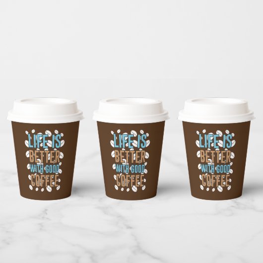 かわいいコーヒーワードアート紙カップ 紙コップ (複数)