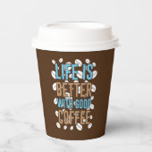 かわいいコーヒーワードアート紙カップ 紙コップ (正面)