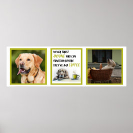 かわいいコーヒー中毒ラブラドールカスタムポスター ポスター