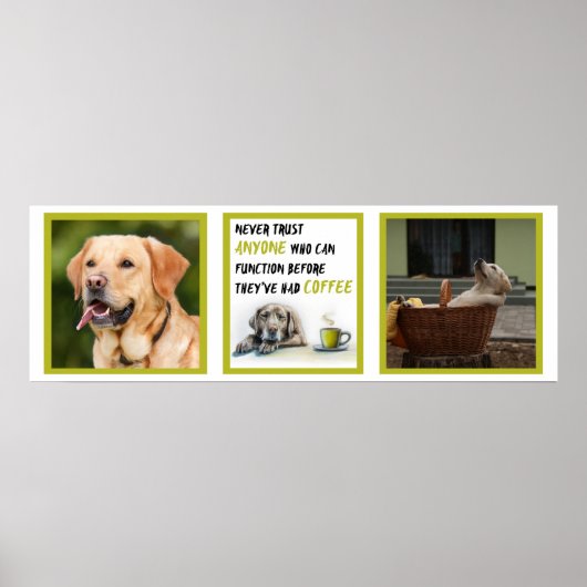 かわいいコーヒー中毒ラブラドールカスタムポスター ポスター (正面)