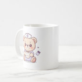 かわいいコーヒー好きの看護師テディベア コーヒーマグカップ (正面左)