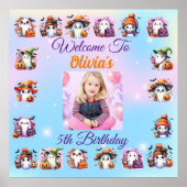 かわいいコーヒー好き幽霊ポスター子供へ誕生日 ポスター (正面)