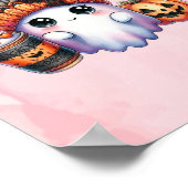 かわいいコーヒー好き幽霊ポスター子供へ誕生日 ポスター (角)