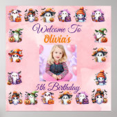 かわいいコーヒー好き幽霊ポスター子供へ誕生日 ポスター (正面)