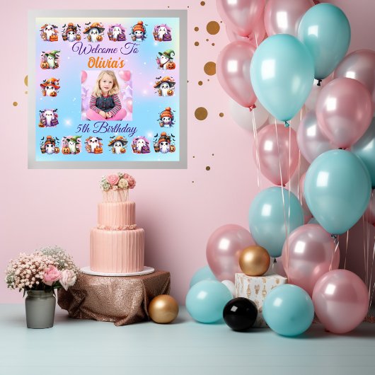 かわいいコーヒー好き幽霊ポスター子供へ誕生日 ポスター