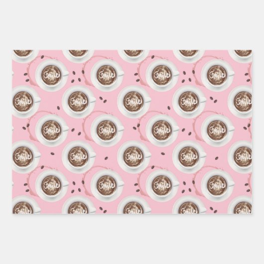 かわいいコーヒー好き | 美的コーヒーカップ ラッピングペーパーシート (正面)