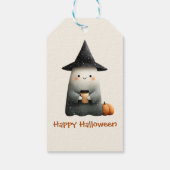 かわいいコーヒー幽霊のハロウィン ギフトタグ (裏面)