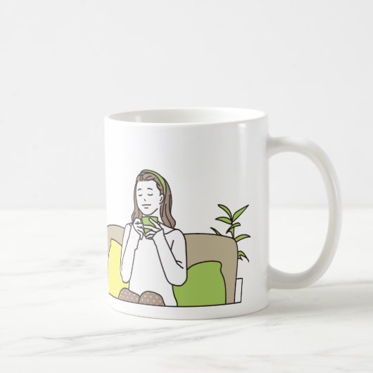 かわいいコーヒー愛好家の名言イラスト コーヒーマグカップ (右)