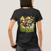 かわいいコーヒー探検ひよこレディースTシャツ | Kawai Tシャツ (裏面)