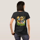 かわいいコーヒー探検ひよこレディースTシャツ | Kawai Tシャツ (裏面フル)