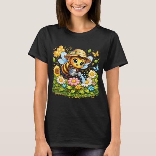 かわいいコーヒー探検ひよこレディースTシャツ | Kawai Tシャツ (正面)