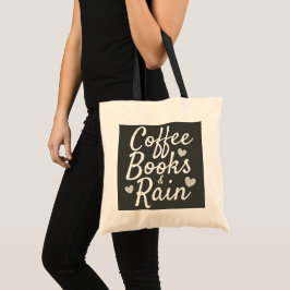 かわいいコーヒー本及び雨 トートバッグ