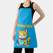 **かわいいコーヒー猫 – 愛らしい猫がコーヒーを飲む I** エプロン (インサイチュ)