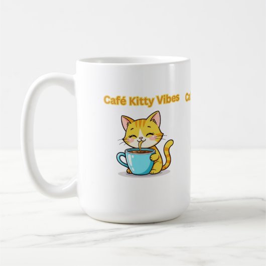 **かわいいコーヒー猫 – 愛らしい猫のコーヒータイム I** コーヒーマグカップ (左)