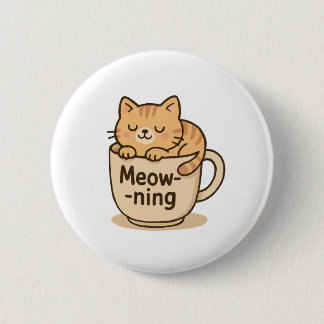 かわいいコーヒー猫 缶バッジ