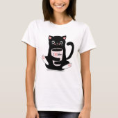 かわいいコーヒー猫Tシャツ Tシャツ (正面)