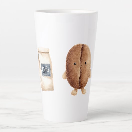 かわいいコーヒー豆 カフェラテマグ (正面)
