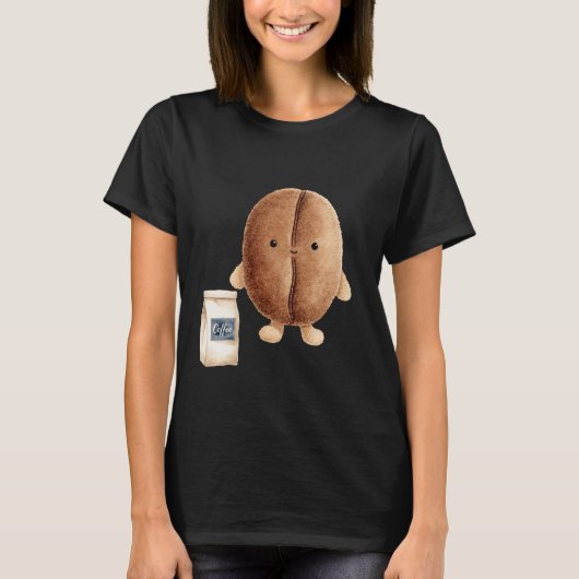 かわいいコーヒー豆 Tシャツ (正面)