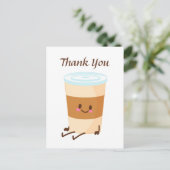 かわいいコーヒー追加テキストありがとう ポストカード (スタンド正面)