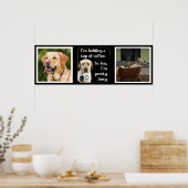 かわいいコーヒー飲みラブラドールカスタム ポスター (キッチン)