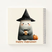 かわいいコーヒー飲むおばけ ハロウィン ノートブック (裏面)