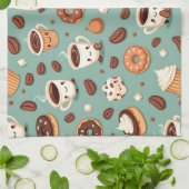 かわいいコーヒー キッチンタオル (折り畳み)