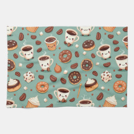 かわいいコーヒー キッチンタオル