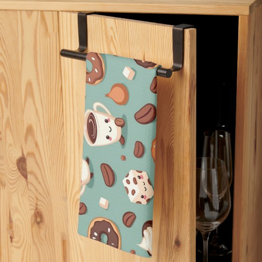 かわいいコーヒー キッチンタオル (三つ折り)