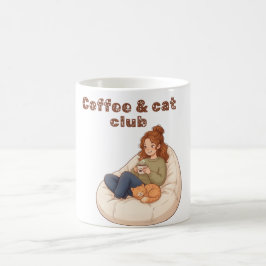 かわいいコーヒー&キャットクラブデザイン コーヒーマグカップ
