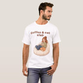 かわいいコーヒー&キャットクラブデザイン Tシャツ (正面フル)