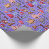 かわいいコーヒー&ケーキデザイン ラッピングペーパー (角)