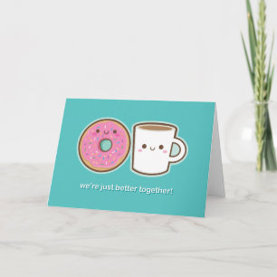 かわいいコーヒー&ドーナツ カード